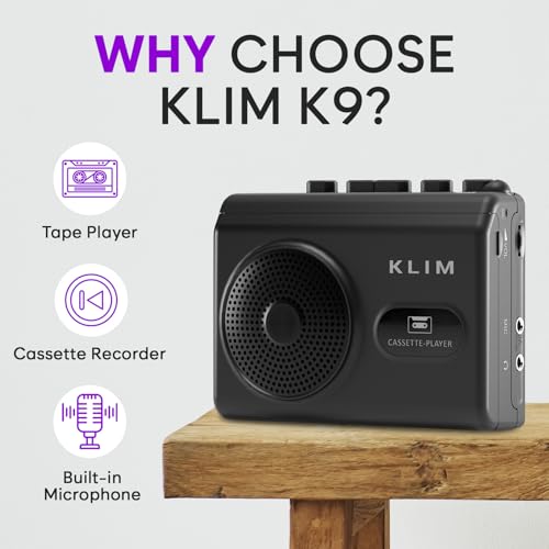 KLIM K9 Cassette Player 3.5mm Headphone Jack Mono Standard Edition Portable Cassette Player
