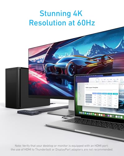 Anker 5.3 x 2.76 x 0.74 inches A83K8 KVM Switch 3 Amps 120 Volts Normally Open HDMI™️