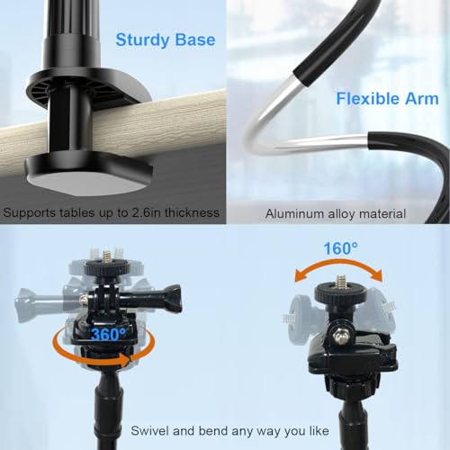 JCWINY 30 Inch Webcam Stand 762409116668 Black Clamp Mount