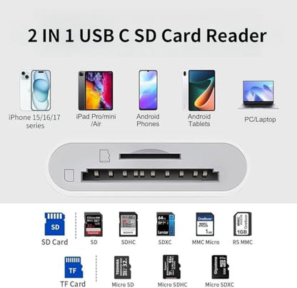 Luonanava 2 Slot MicroSD/SD Card Reader DE-SD-001 USB Type C