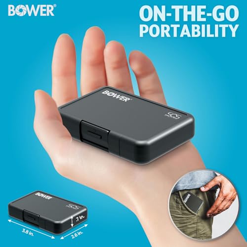 Bower SCS-MW4 Memory Card Case | Water Resistant | 12 Card Capacity | Heavy Duty Protection | Black