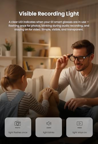 DPVR Smart Glasses G1 8MP Resolution Bluetooth 5.3 Casual Wear