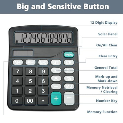 DANRONG 4.72" x 5.9" CA-03 LCD 10cm Desktop Calculator, Solar & Battery Powered