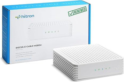 Hitron CODA Cable Modem | DOCSIS 3.1 Technology | 1 Gbps Ethernet Connectivity | 4 Ethernet Ports | White