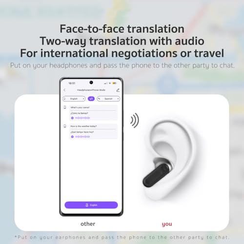 Dwolm NE20 Wireless Translation Earbuds, 134 Languages Real-Time Translation, LCD Touchscreen, 60 Hours Playtime