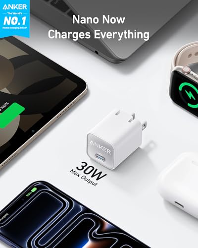 Anker 30W A2147 USB Type C Charger Block for iPhone and Other Devices