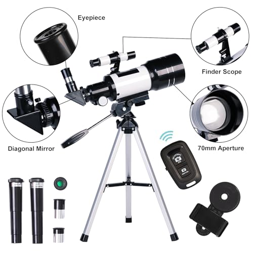 ToyerBee 70mm YC0001 Manual Focus Altazimuth Mount Portable Refractor Telescope