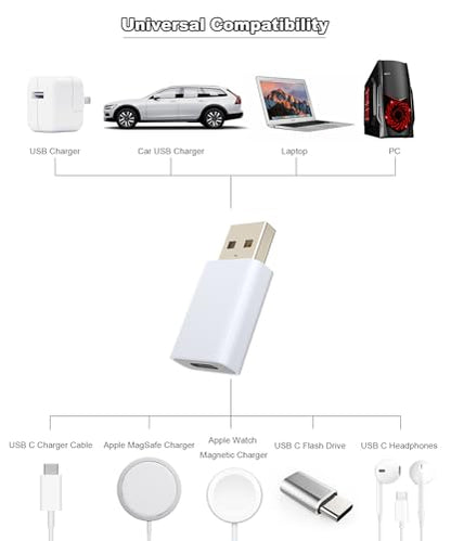 LMUBOY USB Male to USB-C Female Adapter Model RM White