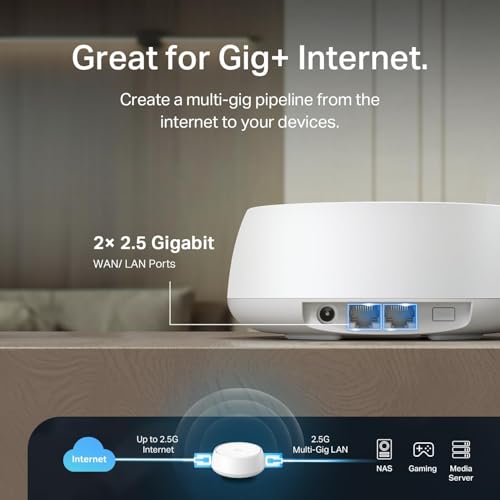 TP-Link Deco BE25 (3-Pack) Wi-Fi 7 Wi-Fi Mesh System | Dual-Band, 5000 Mbps, Coverage of 6600 Sq. Ft, 2 x 2.5G Ports