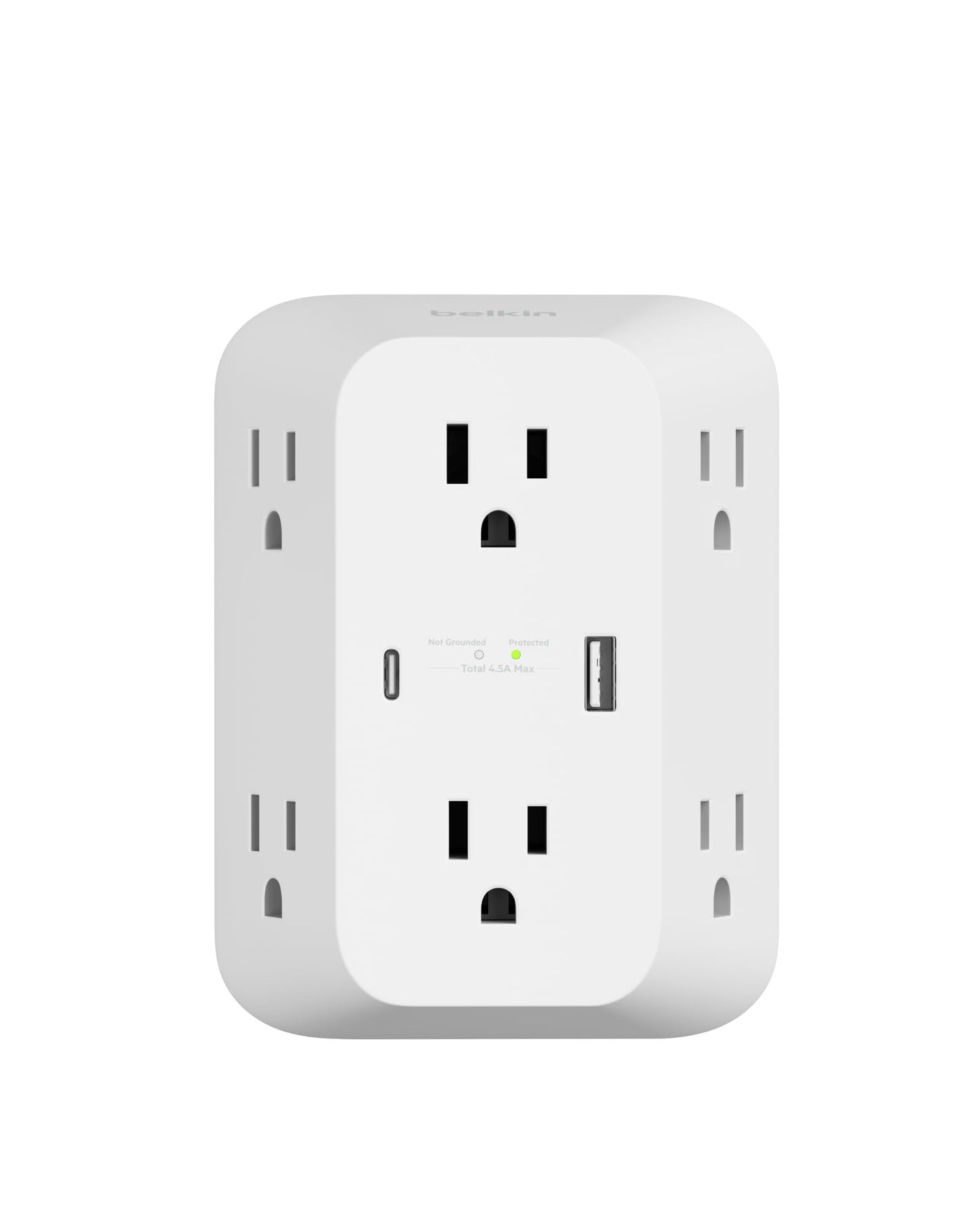 Belkin 6-Outlets 125 Volts SRA008p6tt 15 Amps Surge Protector with USB Ports