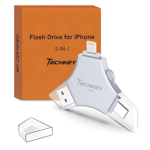 Techkey 128GB MFi Certified USB 3.0 Flash Drive