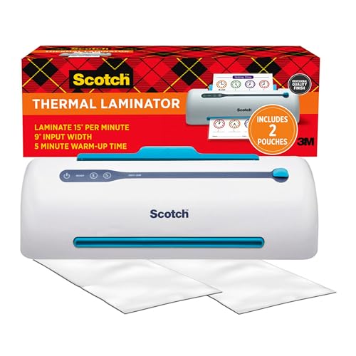 Scotch 9" Hot/Cool Laminator Model TL906, 4 FPM, 5 Minutes Warm Up, 2 Rollers, White