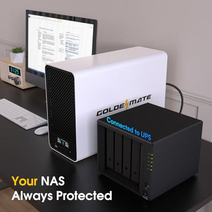GOLDENMATE 1500VA/1200W Lithium UPS Battery Backup, 8 Outlets, Line Interactive