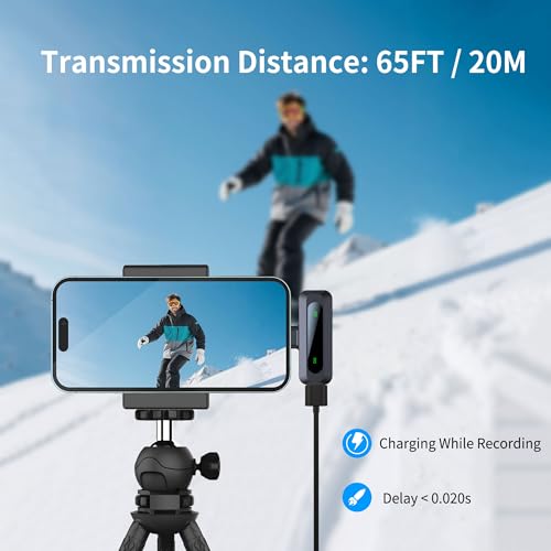 Uewpv Mini Wireless Lavalier Microphone, Model Microphone cravate sans fil, USB Connectivity, Omnidirectional, 20Hz - 20KHz Frequency Response, Battery Powered