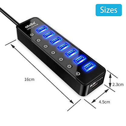 Atolla 7-Port USB 3.0 Hub DE-TZW-ZS19 USB Hub with Smart Charging 5V/4A