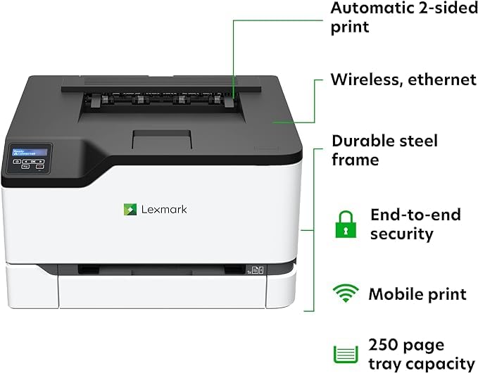 Lexmark CS331dw Laser Printer 600 x 600 dpi Color Automatic Duplex Wireless Network-Ready