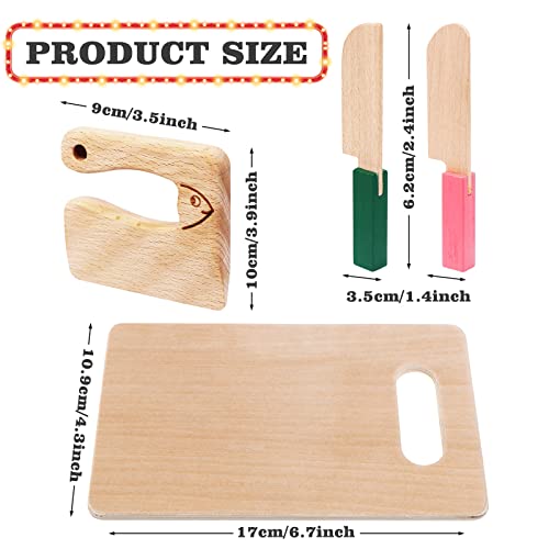 VAIPI 4 Pcs Wooden Kids Knives Set for Safe Cooking