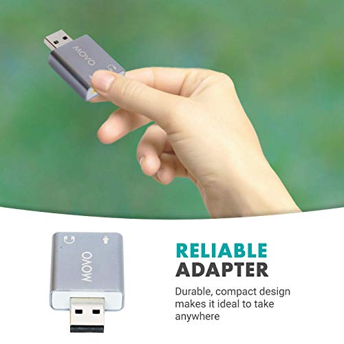 Movo USB Sound Card USB-AC1 Stereo Audio Adapter