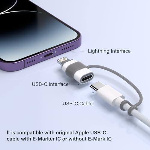 Thousover 4 Pack USB Type C to Lightning Adapter FA02