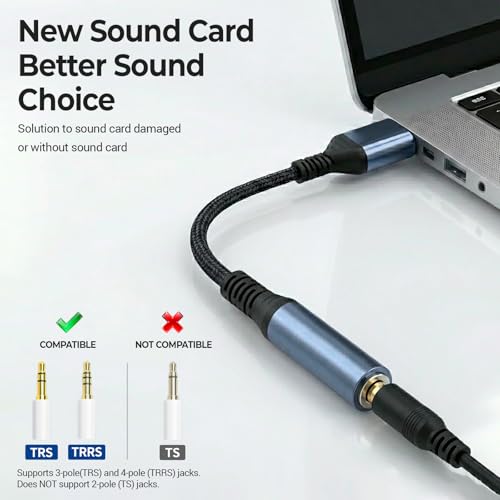 AUXNIU USB to 3.5mm Audio Adapter Model Number USBA3.5