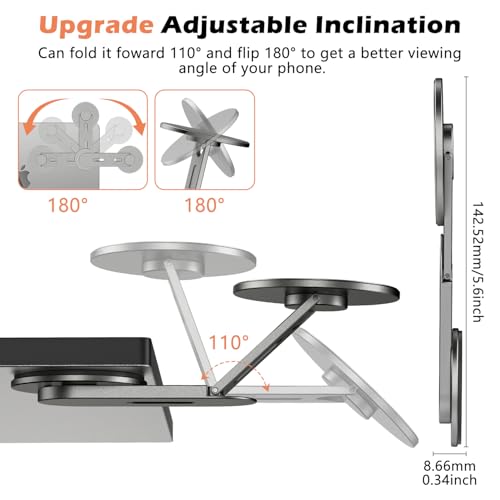 ALAFLY 5.61x2.23x0.34in 2025 Laptop PH-Gray Portable Magnetic Phone Holder