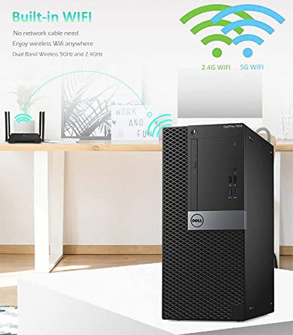 Dell 7050 Mini Tower Desktop Intel i7-7700 3.6GHz 32GB DDR4 1TB SSD + 2TB HDD Windows 11 Pro
