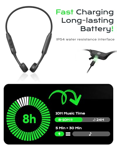 DEMICEA Wireless Headphones X6 Bluetooth 6.0 Bone Conduction 12-Hour Playtime Water Resistant