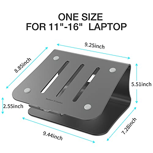 Bestand 9.44x8.85x5.51 inch Laptop Stand lo2ggggrey Ergonomic Gray Aluminum