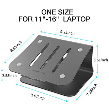Bestand 9.44x8.85x5.51 inch Laptop Stand lo2ggggrey Ergonomic Gray Aluminum