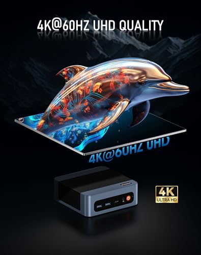 BOSGAME E5 Mini PC Ryzen 5300U 4-Core 8-Thread 256GB SSD Triple 4K HDMI 2.0 Display