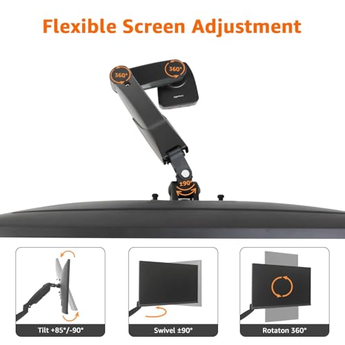 Amazon Basics 15-27 inch Gas Spring Monitor Arm DS-MADSBE Tabletop Mount, Swivel