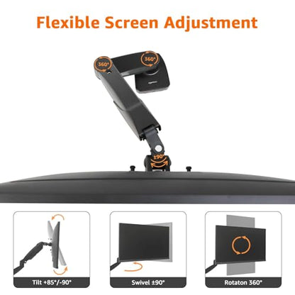Amazon Basics 15-27 inch Gas Spring Monitor Arm DS-MADSBE Tabletop Mount, Swivel