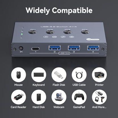 TJCXELE 1 Count TJUS-03USB Switch 202E USB 3.2 4-Port