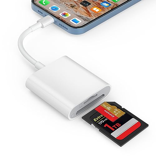 TIANSONG SD/TF Card Reader L+ Lightning Connection Compatible with iPhone 5-14