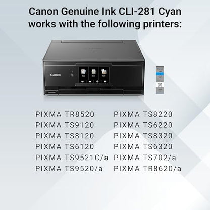 Canon CLI-281 Cyan Ink Tank 250 Pages Compatible with PIXMA Printers