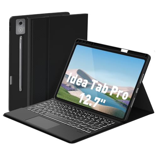 DoohowCase Keyboard Case Touch for Lenovo Idea Tab Pro 12.7-inch 2025, Bluetooth, QWERTY, 84 Keys, Plastic Enclosure