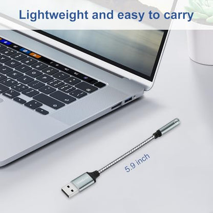 QimKero External Stereo Sound Card QK009 USB-A to 3.5mm TRRS 4-Pole Female Audio Adapter
