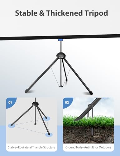 PARIS RHÔNE 100-inch Projection Screen Manual Tripod Mount PVC 1.5 Gain 160° Viewing Angle