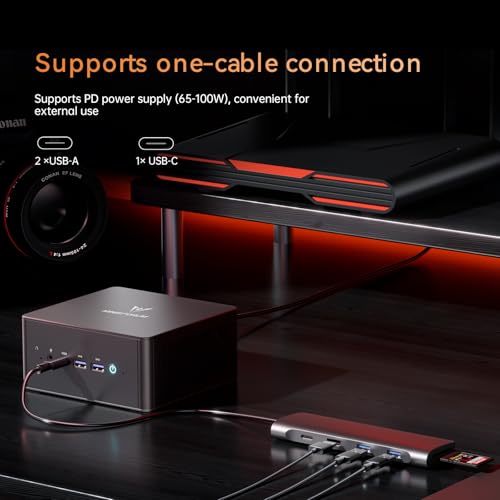 MINISFORUM UM890 Pro Mini PC, AMD Ryzen 9 8945HS (up to 5.2GHz), 32GB DDR5 5600MHz RAM, 1TB PCIe 4.0 SSD, Mini Desktop, Quad Display HDMI/DP1.4/USB-C