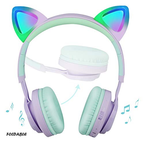 Riwbox CT-7S Wireless Headphones 40mm Speaker Bluetooth 5.3 Cat Ear Design On-Ear