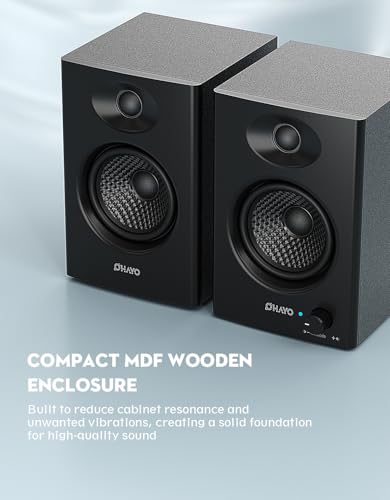 OHAYO 2.0 Stereo Bookshelf Speakers C6-Black 60W Bluetooth 5.3 20 KHz Black