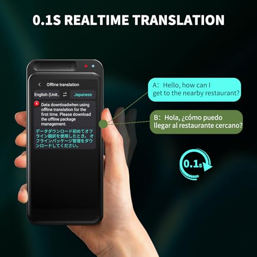 FLTIDUNDI Language Translator Device 5.71 x 3.46 x 1.57 inches 6.7 ounces Offline & Online Translation