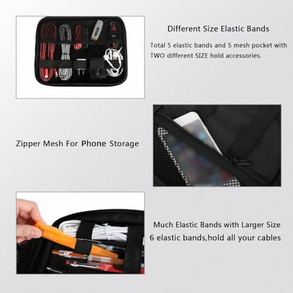 MATEIN Medium 1225BLK Waterproof Electronics Organizer Case