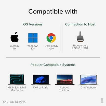 Plugable 13-Port USB-C Docking Station UD-ULTC4K | 4K Triple Monitor | 100W Power Delivery