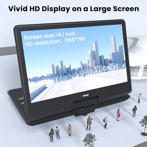 ieGeek 14.1 Inches IK-701 1366x768 Portable DVD Player