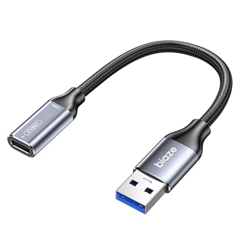 Biaze A168-US USB C Female to USB Male Adapter 10Gbps Data Transfer USB A to USB C Converter