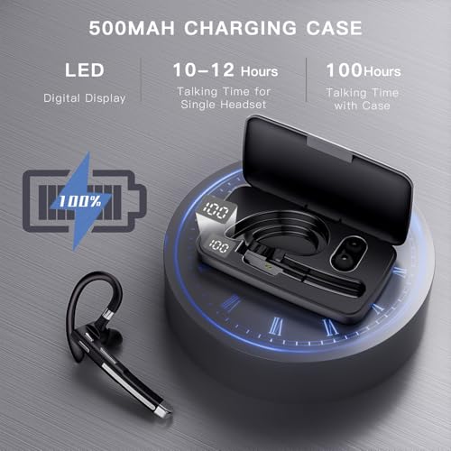 Boytond Wireless Single-Ear Headset 520-2-C Bluetooth 6.1 Wireless Earpiece with Noise Cancellation