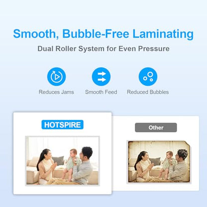 HOTSPIRE 1.0 Count Thermal Laminator A4 & Letter Size 15.75 FPM Dual-Roller Laminating Machine