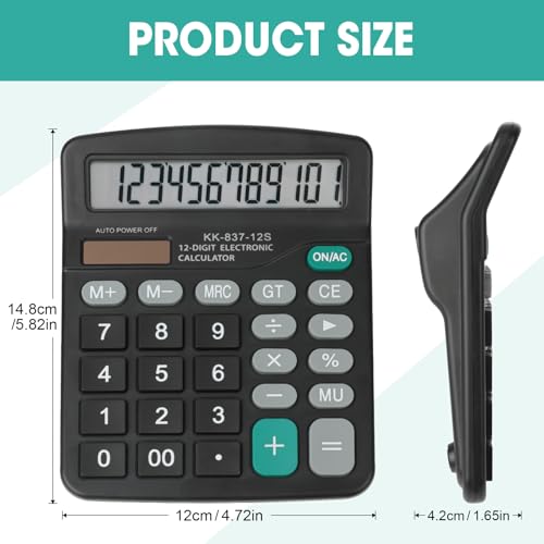 YesBes 4 Pack Standard Function Calculators 4.25 Inches LCD Display Solar Powered Dual Power Plastic