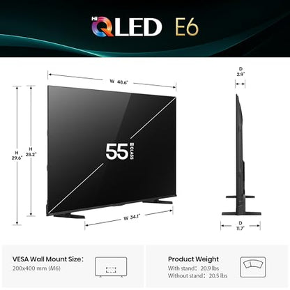 Hisense 55-Inch 55E6QF 4K 60Hz QLED Smart TV